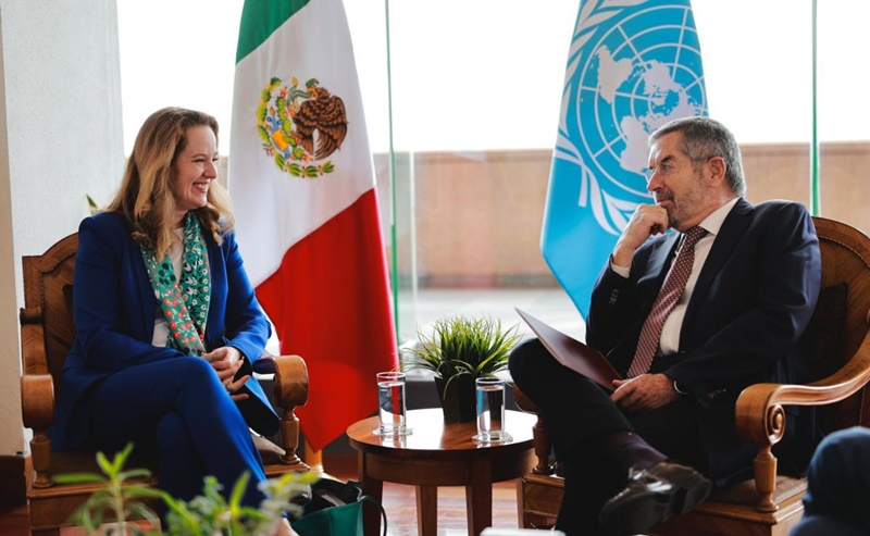 reunion-del-canciller-juan-ramon-de-la-fuente-con-amy-pope-directora-general-de-la-oim