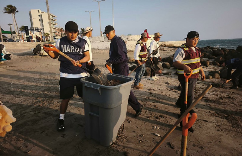 México atiende presencia de hidrocarburo en playas de Veracruz y Tabasco, golfo de México